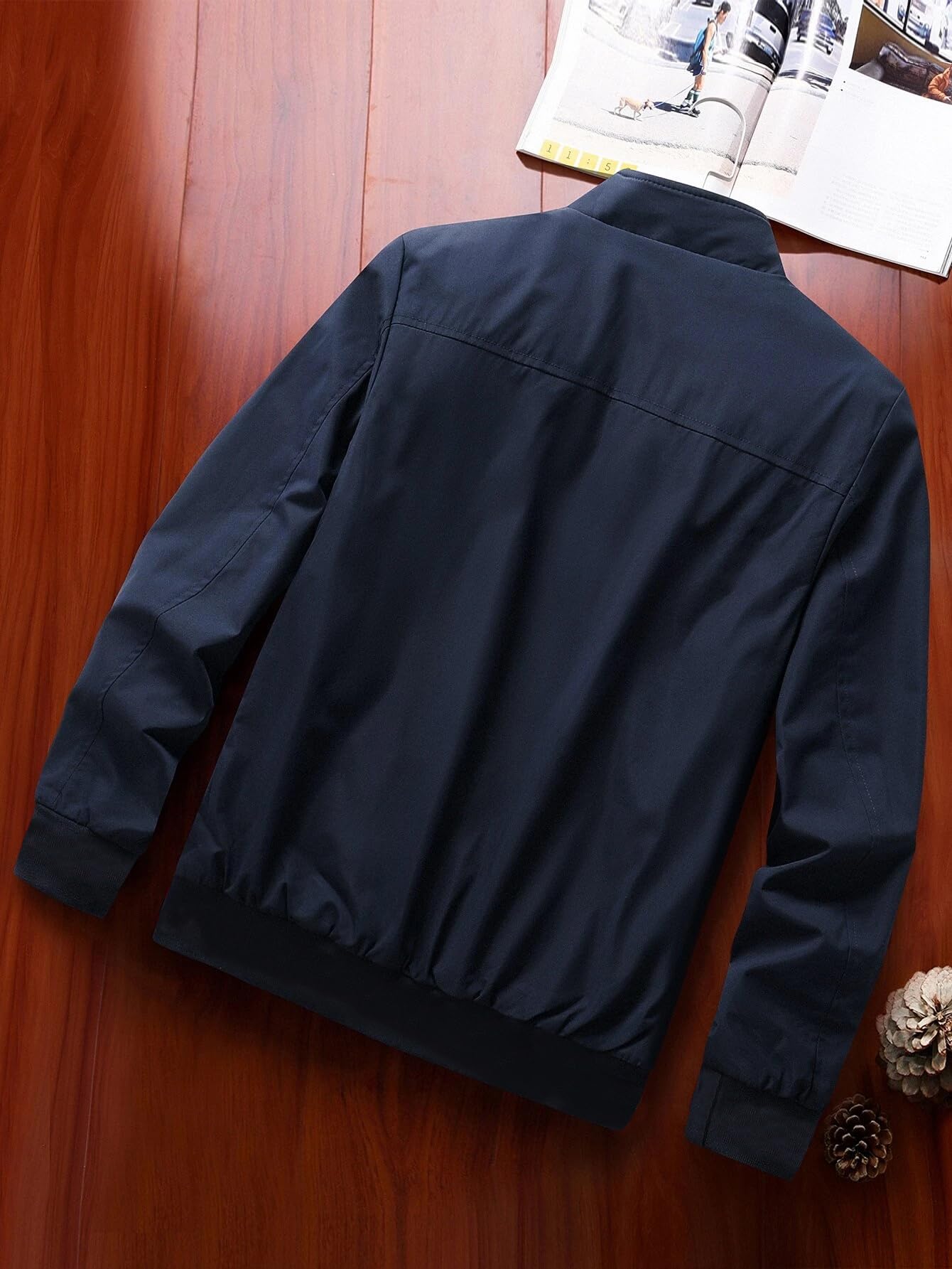 TAGAS Men's Regular Jacket Fit For Casual Wear || Latest Stylish Jacket For Men ||Regular Fit Zip-Up Casual jacket|| bomber jacket for men(MJ-9015) (L, NAVY)